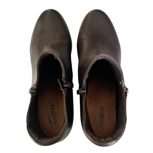 Trotters Major Booties Women's Size 8 Narrow Dark Brown Side Zip Leather Comfort - Picture 9 of 12